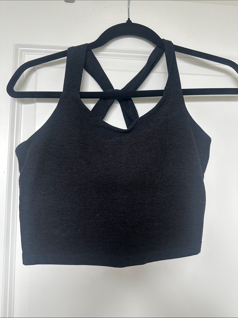 Beyond Yoga Black Cross-Back Crop Top
